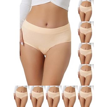 10 Packs Women's Breathable Underwear Cotton Comfortable Stretch 3 Layers High Waist Panties