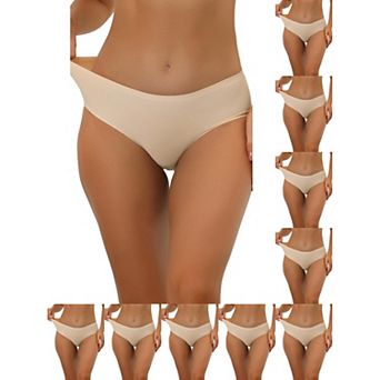 10 Packs Panties for Women Unlined Comfortable Underwear No Show Elastic Waist Brief
