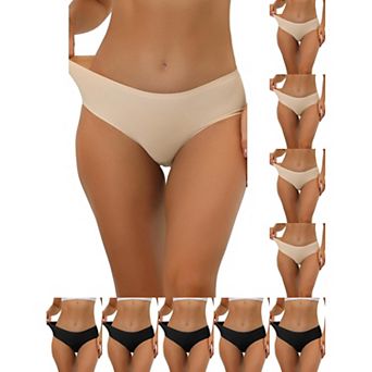 10 Packs Panties for Women Unlined Comfortable Underwear No Show Elastic Waist Brief