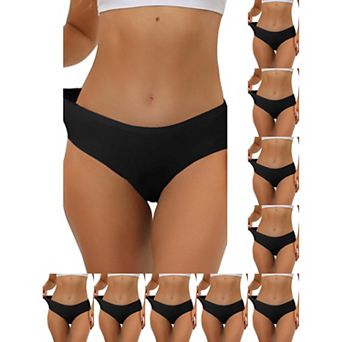 10 Packs Panties for Women Unlined Comfortable Underwear No Show Elastic Waist Brief