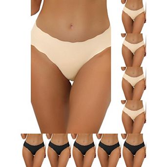 10 Packs Traceless Panties for Women No Show Stretch Solid Underwear Invisible Brief