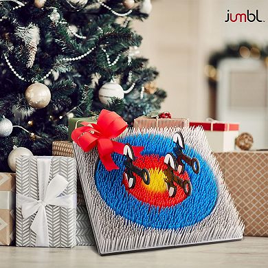 Jumbl Wall-Mounted Foam Axe Throwing Game Set, Bristle Target with Foam Axes for Adults & Kids