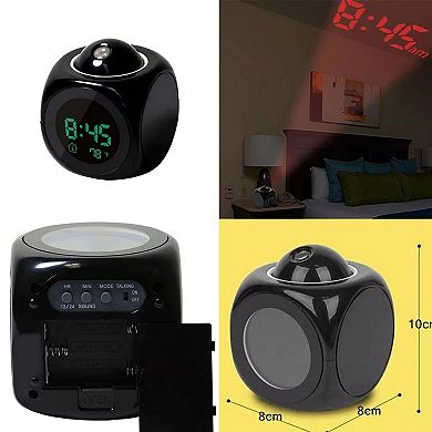 Projection Alarm Clock LED Digital With Voice Audio Report