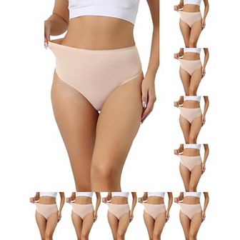 10 Packs Women's Hign Waist G-String Thongs, Tummy Control Stretch Panties, T-back Undepants