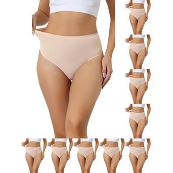 10 Packs Women's Hign Waist G-String Thongs, Tummy Control Stretch Panties, T-back Undepants