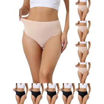 10 Packs Women's Hign Waist G-String Thongs, Tummy Control Stretch Panties, T-back Undepants