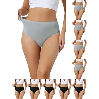 10 Packs Women's Hign Waist G-String Thongs, Tummy Control Stretch Panties, T-back Undepants