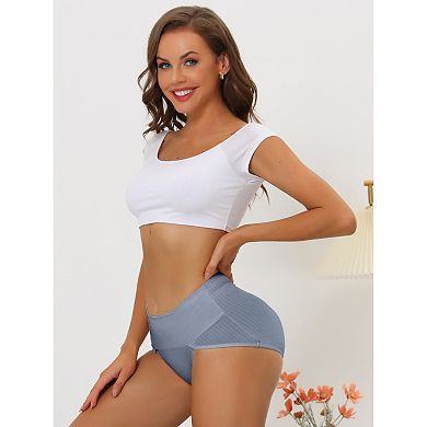 10 Packs Women's Hi-Cut Ribbed High Waist Tummy Control Underwear, Available in Plus Size