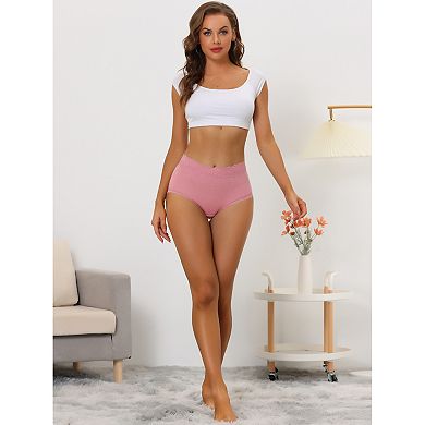 10 Packs Women's High Waist Underwear Tummy Control Comfortable Lace Trim Ribbed Panties