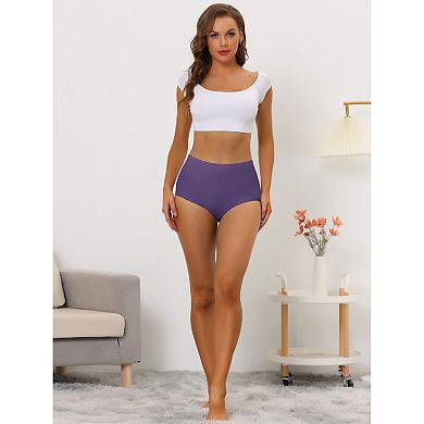 10 Packs Women's Elastic High-Waisted One-Piece Brief Breathable No Show Hipster Underwear