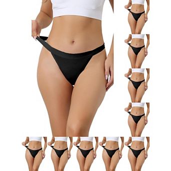 10 Packs Women's Breathable Underwear Leak Proof Stretch Thongs 4 Layers Medium Waist Panties