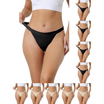 10 Packs Women's Breathable Underwear Leak Proof Stretch Thongs 4 Layers Medium Waist Panties