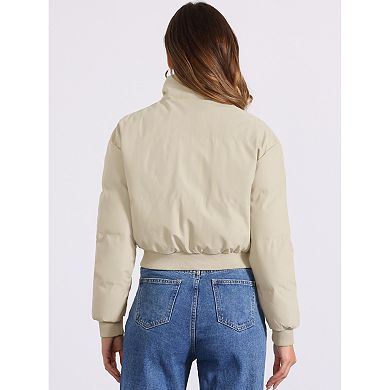 Women's Winter Bomber Jacket Outwear Baggy Padded Cropped Coats