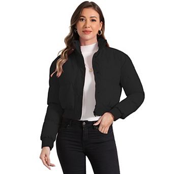 Women's Winter Bomber Jacket Outwear Baggy Padded Cropped Coats