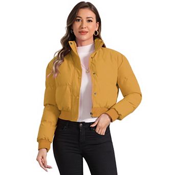 Women's Winter Bomber Jacket Outwear Baggy Padded Cropped Coats