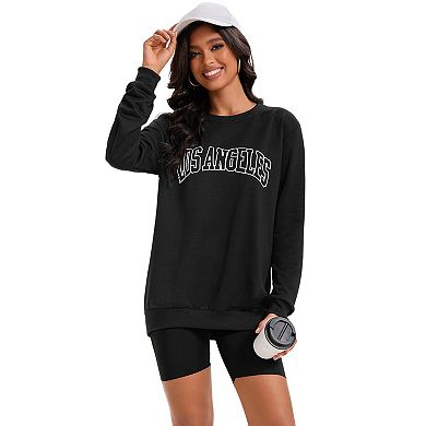 Womens Sweatshirt Crew Neck Long Sleeve Hoodie Oversized Pullover Tunic Tops Trendy