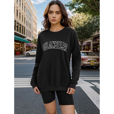 Womens Sweatshirt Crew Neck Long Sleeve Hoodie Oversized Pullover Tunic Tops Trendy