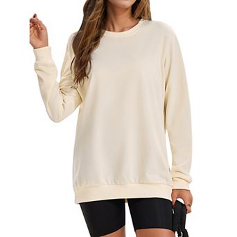 Womens Sweatshirt Crew Neck Long Sleeve Hoodie Oversized Pullover Tunic Tops Trendy