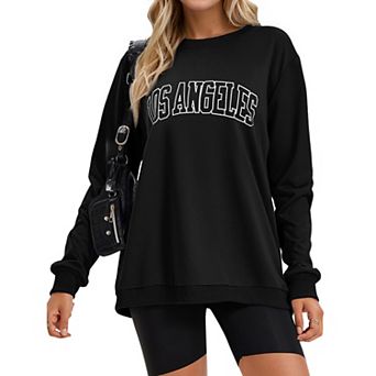 Womens Sweatshirt Crew Neck Long Sleeve Hoodie Oversized Pullover Tunic Tops Trendy