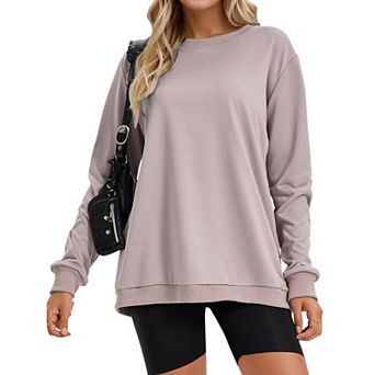 Womens Sweatshirt Crew Neck Long Sleeve Hoodie Oversized Pullover Tunic Tops Trendy