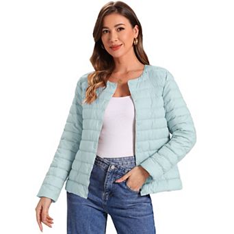 Women's Puffer Jacket Lightweight Button Down Packable Long Sleeve Coat