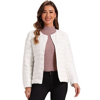 Women's Puffer Jacket Lightweight Button Down Packable Long Sleeve Coat