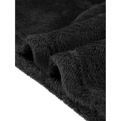 Cropped Fleece Jacket for Women's Stand Collar Zip Up Faux Fur Coat