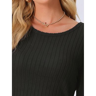Womens Ribbed Knit Lounge Set Long Sleeves Top and Pants Pajama Sets Two Piece Matching Outfits Set