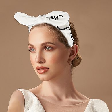 Fashion Wide Side Knot Bow Letter Headwrap for Women 8.27"x3.15" 1 Pc