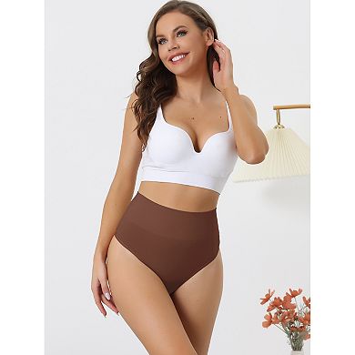 10 Packs Women's High-Waisted Briefs Invisible Thong Stretchy Knickers Comfortable Underwear