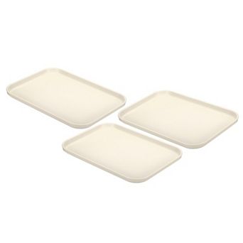 Plastic Fast Food Serving Tray, Reusable Rectangular Cafeteria Serving Platter for Party