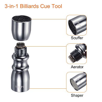 3-in-1 Snooker Pool Cue Tip Tool, Billiard Cue Stick Tip Tool Repair Cue Tip Accessories Scuffer