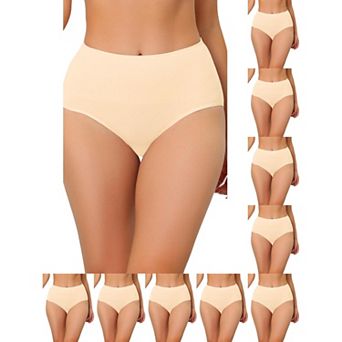 10 Packs Underwear for Women High Waist Shaping Tummy Control Panties Breathable Brief