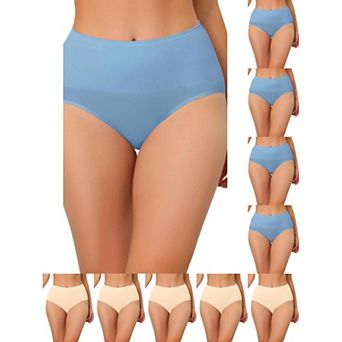 10 Packs Underwear for Women High Waist Shaping Tummy Control Panties Breathable Brief