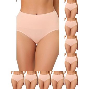 10 Packs Underwear for Women High Waist Shaping Tummy Control Panties Breathable Brief