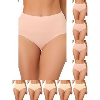10 Packs Underwear for Women High Waist Shaping Tummy Control Panties Breathable Brief