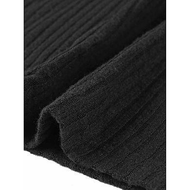 Basic Knit Sweater For Women's Stretch Long Sleeve Crew Neck Casual Sweater Tops