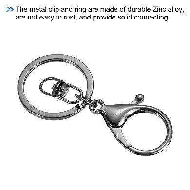 Lobster Clasp Keychains, 1 Set Lobster Key Chain Rings Swivel Clasps Keyring Trigger Hook Clips