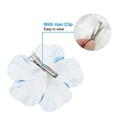 16 Pack Artificial Flowers Hair Clip, Hawaiian Hibiscus Flowers DIY Foam Hibiscus Flower