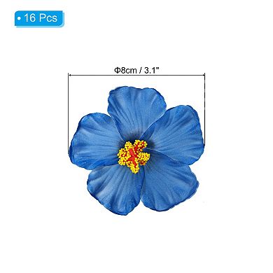16 Pack Artificial Flowers Hair Clip, Hawaiian Hibiscus Flowers DIY Foam Hibiscus Flower