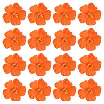 16 Pack Artificial Flowers Hair Clip, Hawaiian Hibiscus Flowers DIY Foam Hibiscus Flower