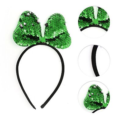 Sequined Handmade Bow Headband for Halloween for Girls 1 Pc