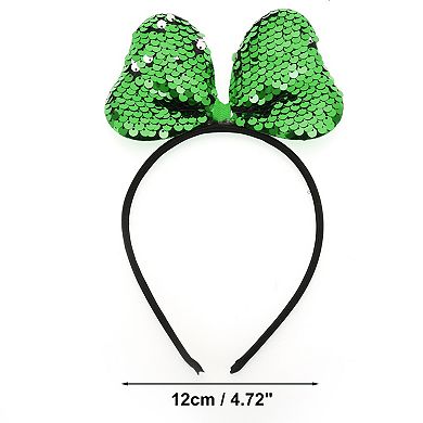 Sequined Handmade Bow Headband for Halloween for Girls 1 Pc