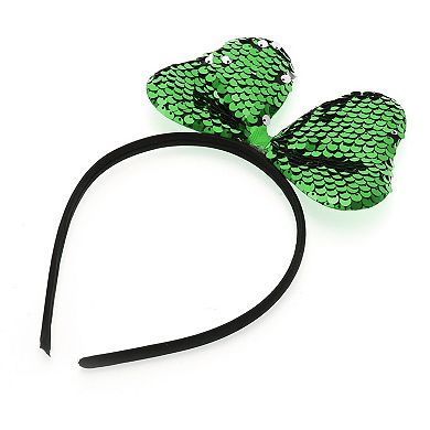Sequined Handmade Bow Headband for Halloween for Girls 1 Pc