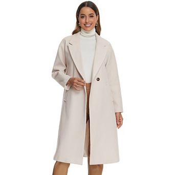 Winter Overcoat for Women's Notch Lapel Double-Breasted Mid-Length Long Coat