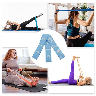 1Pc Women 8 Grids Yoga Stretch Bands for Gym Stretching Exercise