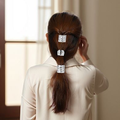 3 Pcs Ponytail Buckle Hair Clip, High Buckle Ponytail Holders with Decorative Rings Decoration
