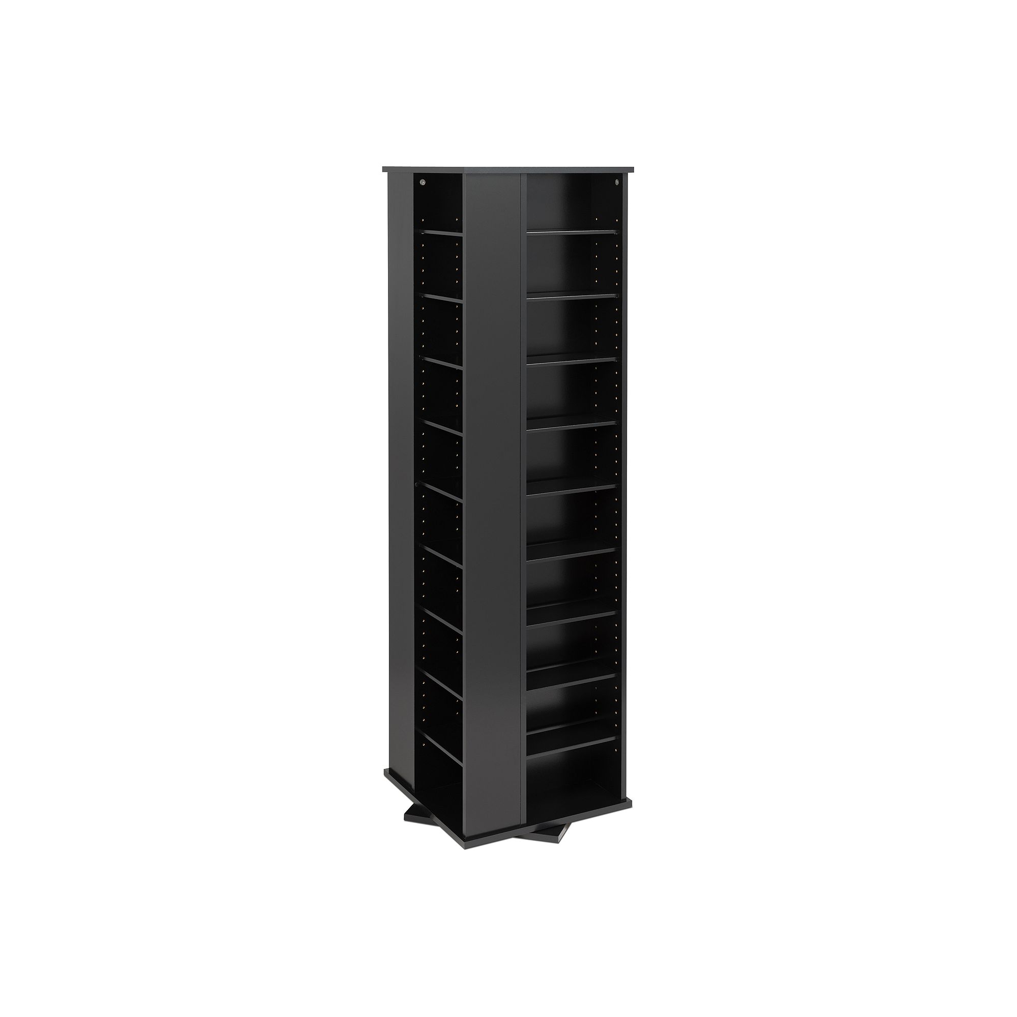 Prepac 20-Shelf Rotating Media Tower, Black
