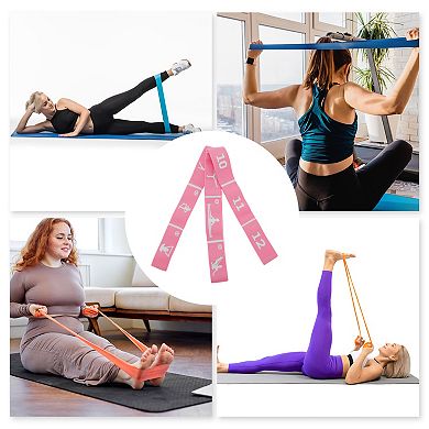 1Pc Women 12 Grids Yoga Stretch Bands for Gym Stretching Exercise