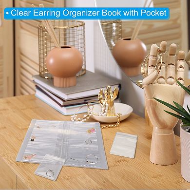 1 Set Clear Earring Organizer Book, Jewelry Organizer Earring Storage Cases with Pocket 288 Grids